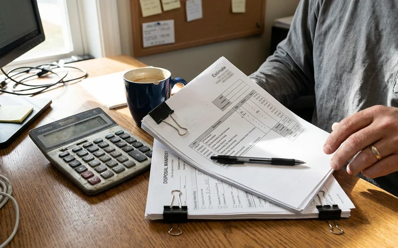 Itemized scope and disposal manifests assembled for a claim
